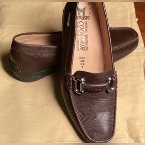 Mephisto Cool-Air Embossed Snake Skin Slip on Loafer